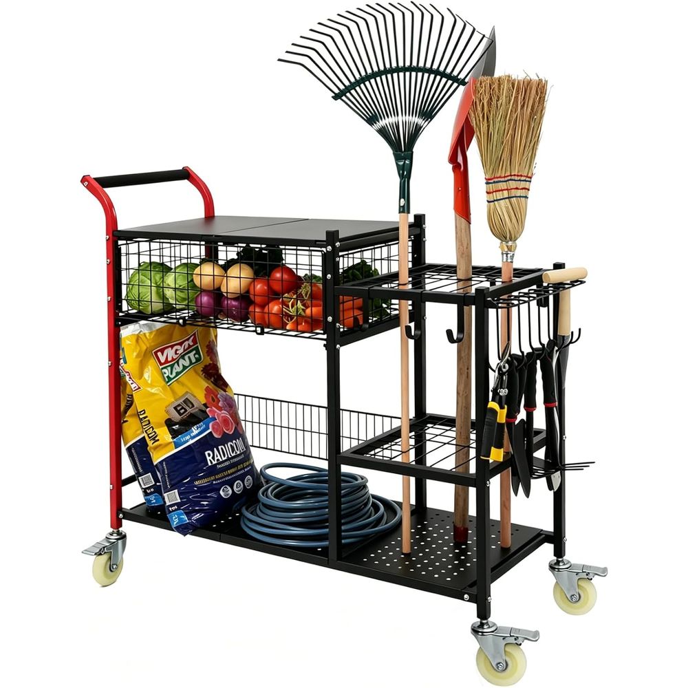 Gardening Tools Rack - Anleolie 3'ü 1 Arada Bahçe Arabası: