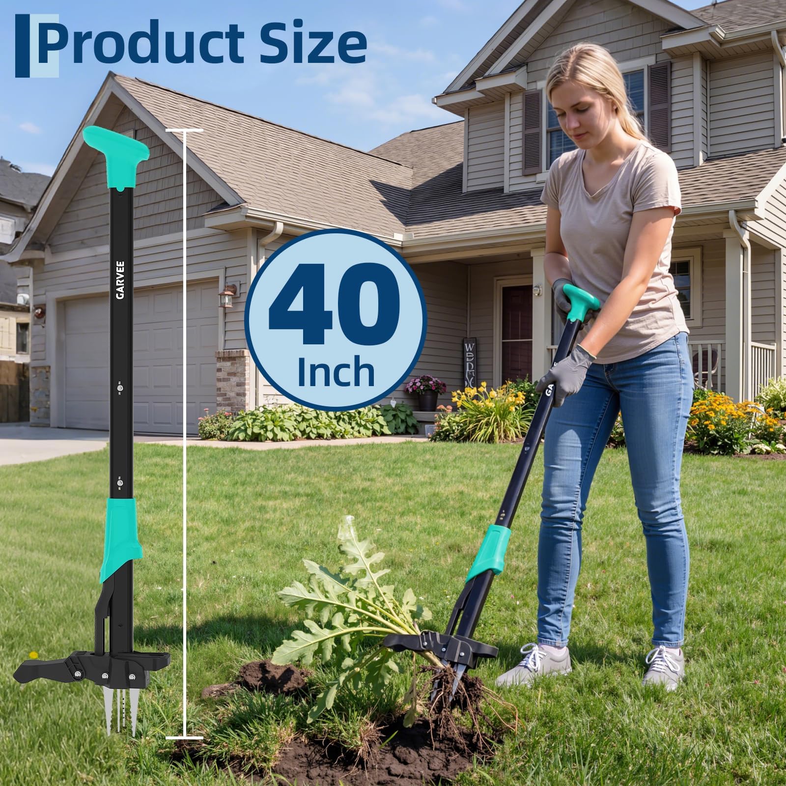 Gardening Tools Green - Uzun Saplı Ayakta Kullanılan Ot Çekici,