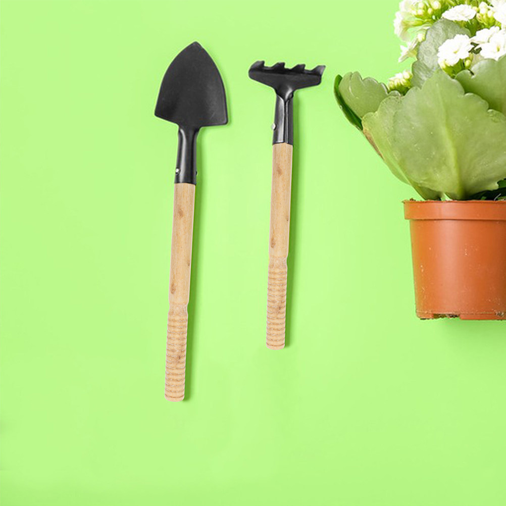 Gardening Tools Wooden - 5 Adet Sağlam Ahşap Saplı Bahçe