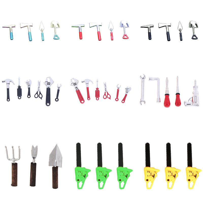 Gardening Tools Bundle - 3/4/5/6 adet Dollhouse minyatür tamir takımları