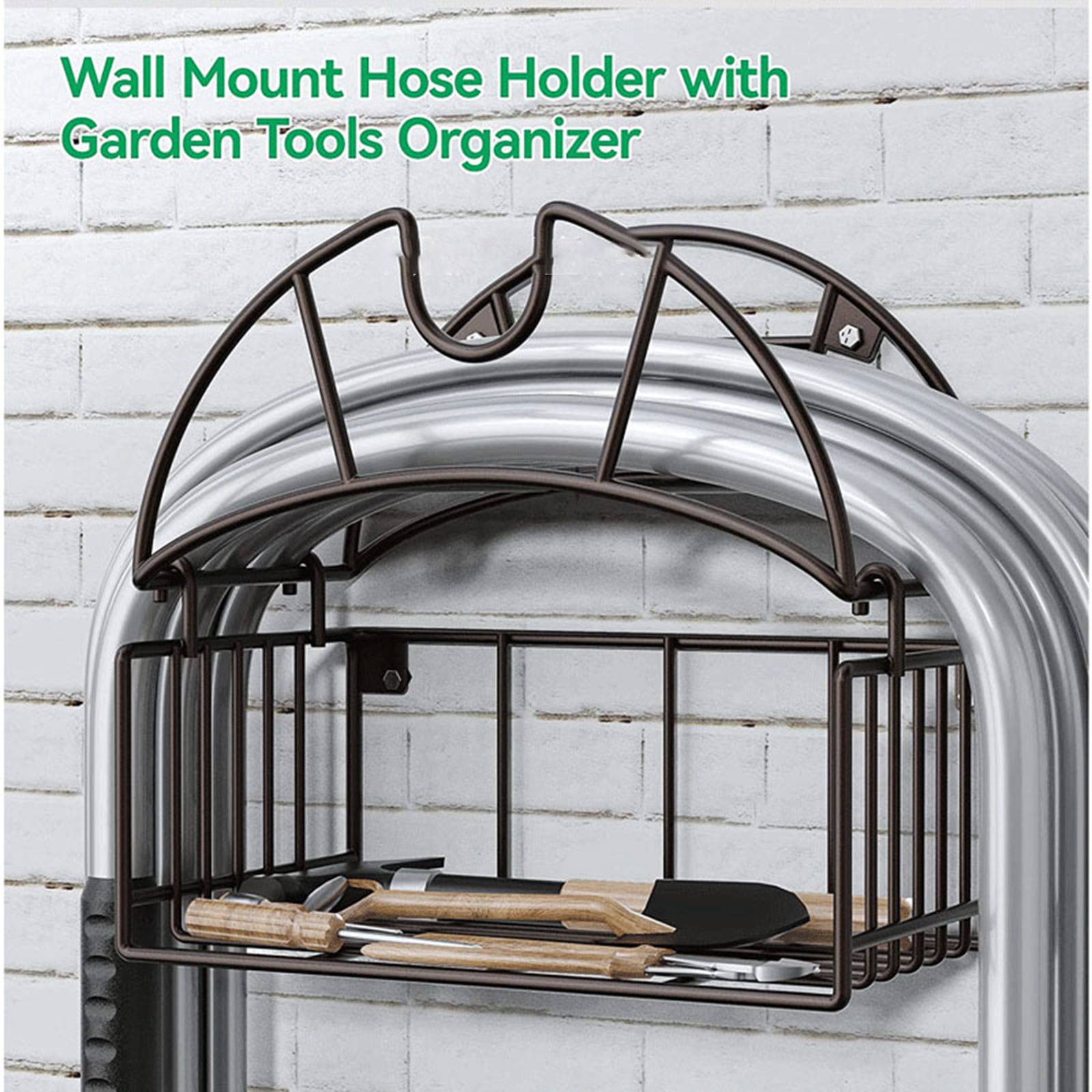 Gardening Tools Rack - Duvara monte bahçe hortumu tutucu alet