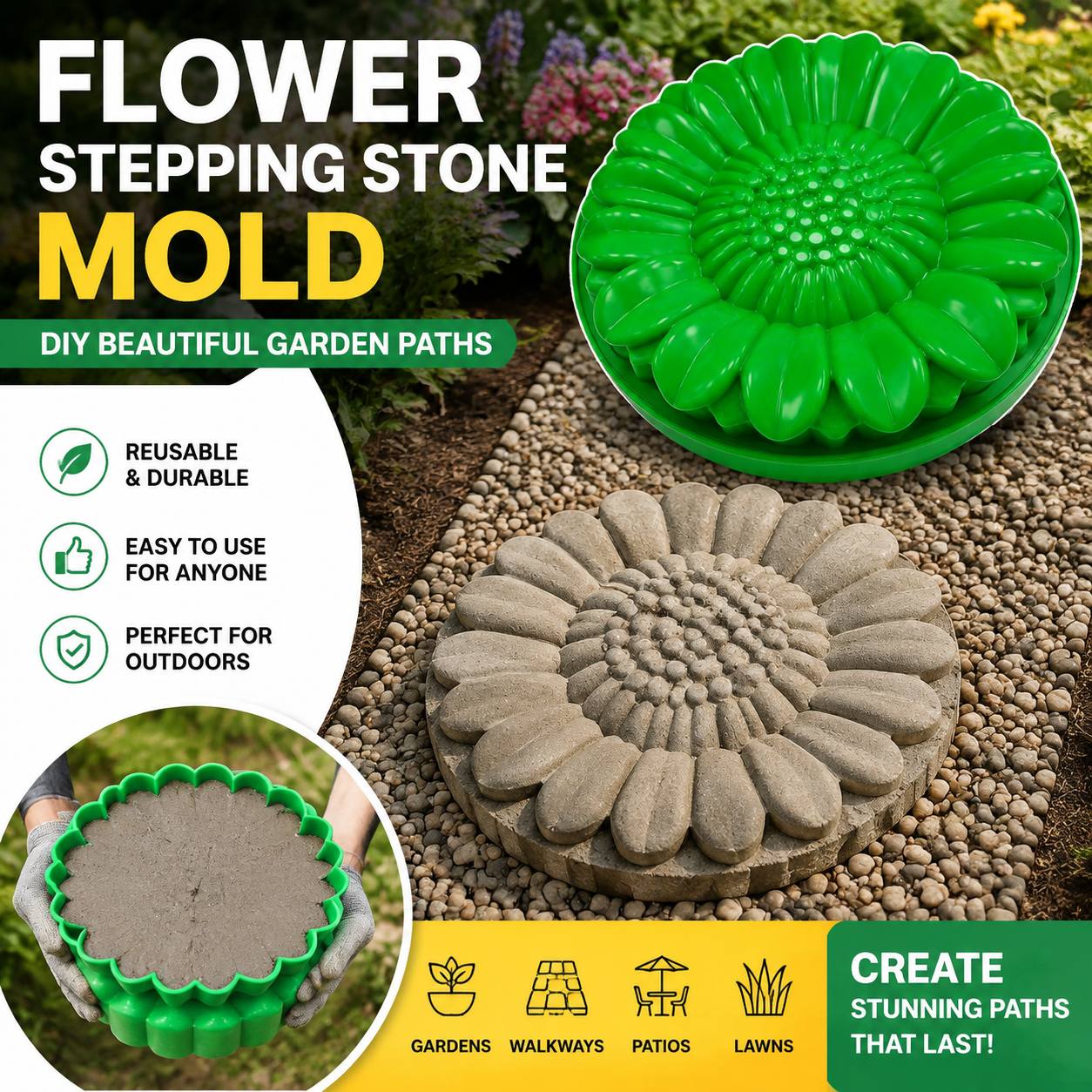 Ayçiçeği Teras Taş Kalıp Seti, - Gardening Tools Bundle incelemesi ve fiyatı